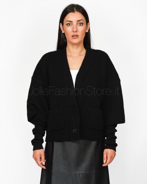 Pinko BRIOSO CARDIGAN WARM WOOL CACH BLACK LIMOUSINE  104062 A1CH Z99