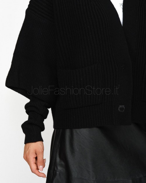 Pinko BRIOSO CARDIGAN WARM WOOL CACH BLACK LIMOUSINE  104062 A1CH Z99