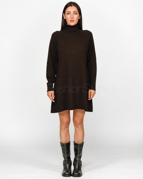 Pinko GRATICCIO WOOL MIXED DRESS EF BROWN OVER DARK  104053 A1A7 M04