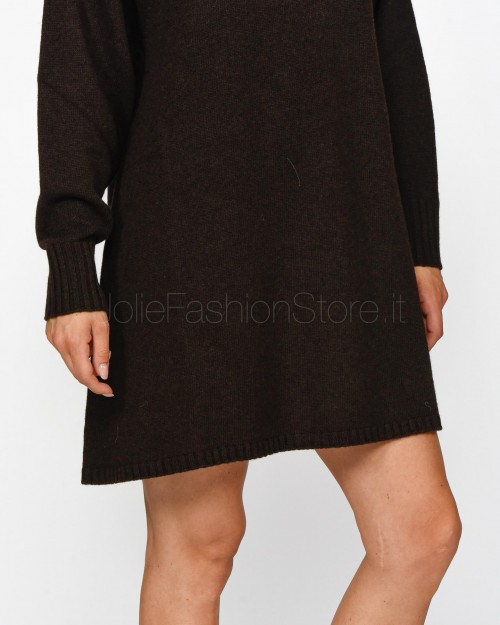 Pinko GRATICCIO WOOL MIXED DRESS EF BROWN OVER DARK  104053 A1A7 M04