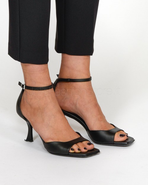 Sergio Levantesi Sandal with Heel Hourglass Black