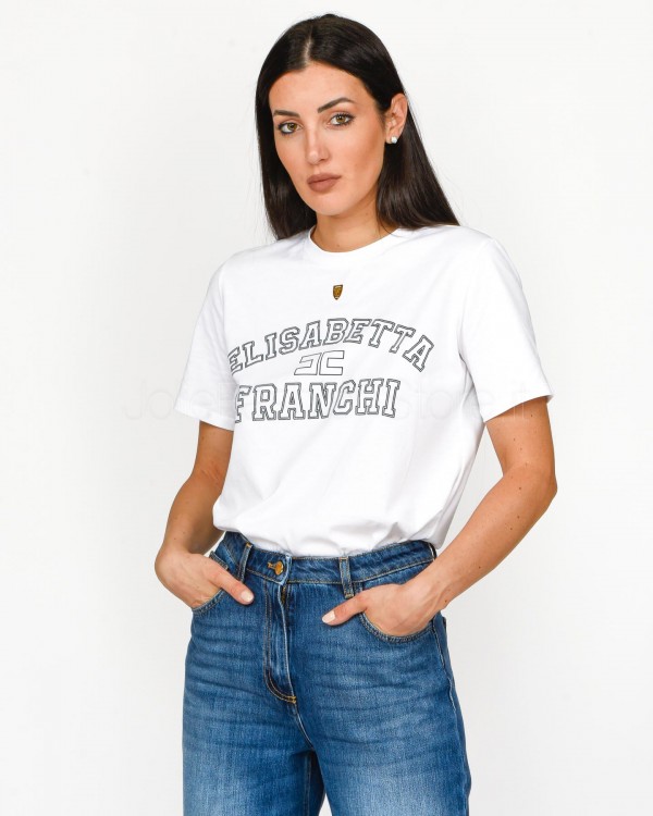 Elisabetta Franchi T-Shirt Scritta Gesso  MA01546E2 270