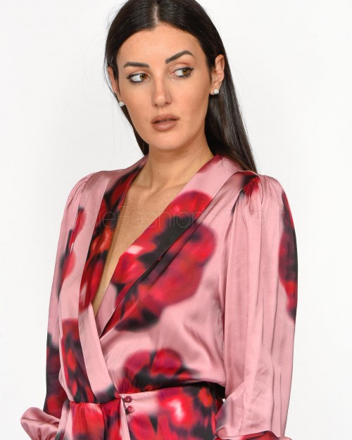 Pinko Abito con Stampa Fiori Rosa Rosso  104100 A23P NR1