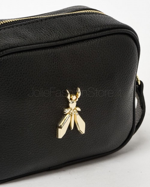 Patrizia Pepe Borsa Fly Camera Bag a Tracolla Black/Light Gold  8B0186 L001 K118