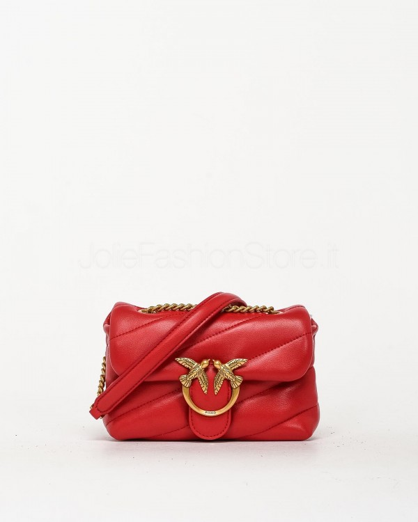 Pinko Pochette Love Puff Baby Nappa Rosso Antique Gold  100040 A0F2 R30Q