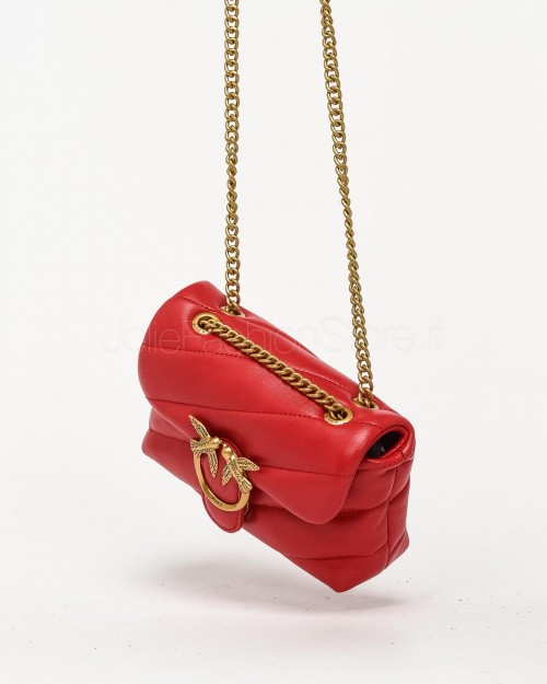 Pinko Pochette Love Puff Baby Nappa Rosso Antique Gold  100040 A0F2 R30Q