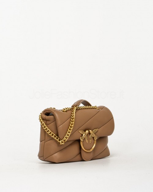 Pinko Pochette Love Puff Baby Nappa Biscotto Antique Gold  100040 A0F2 D01Q