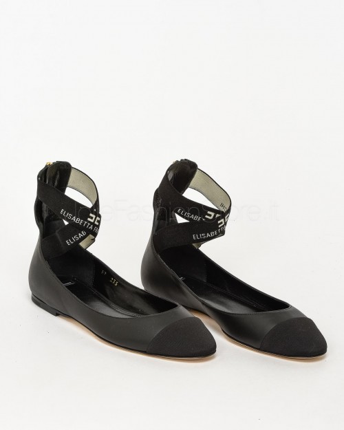 Elisabetta Franchi Ballerina in Pelle Nera  SA59C46E2 188