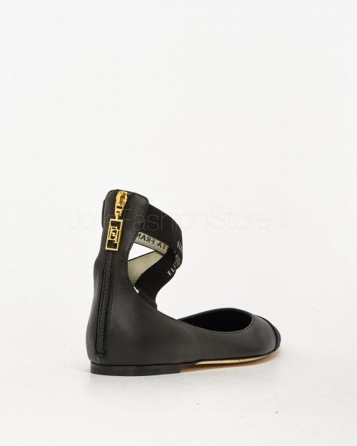 Elisabetta Franchi Ballerina in Pelle Nera  SA59C46E2 188