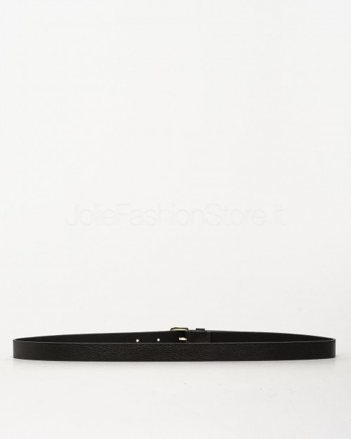 Patrizia Pepe H2 Black/Light Gold Hammered Leather Belt  8W0047 L001 K118