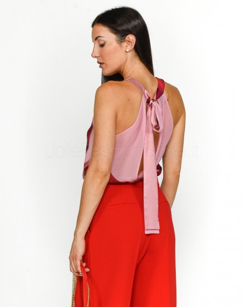 Pinko TALANGE TOP SATIN MATT ST.FIOR PINK/RED  103874 A23P NR1