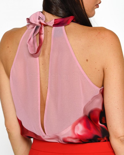 Pinko TALANGE TOP SATIN MATT ST.FIOR PINK/RED  103874 A23P NR1