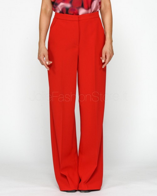 Pinko Pantaloni Palazzo Eleganti in Crepe Rosso  100331 A20Q RA1