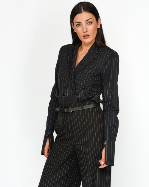 Patrizia Pepe Camicia Blazer a Body Black Stripes  8C0714 A456 F1OO