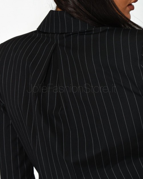 Patrizia Pepe Camicia Blazer a Body Black Stripes  8C0714 A456 F1OO