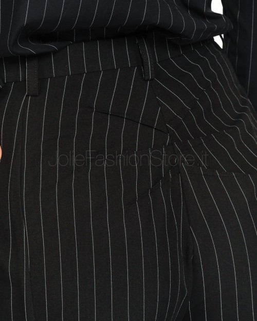 Patrizia Pepe Pantaloni con Pinces in Flanella Black Stripes  8P0615 A457 F1OO