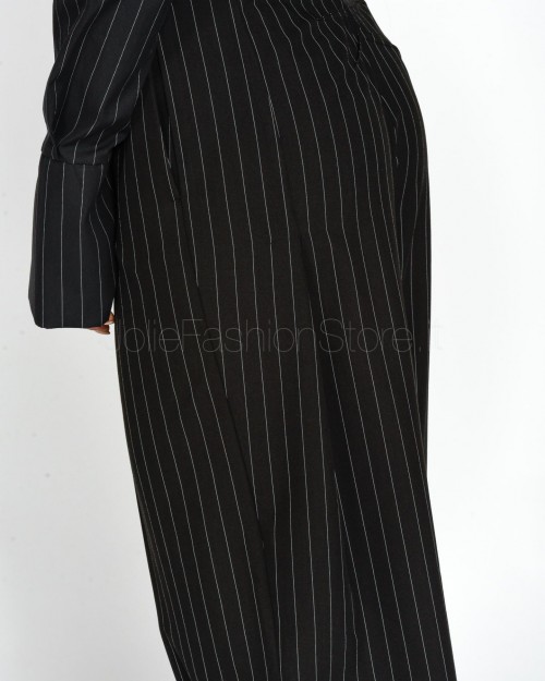 Patrizia Pepe Pantaloni con Pinces in Flanella Black Stripes  8P0615 A457 F1OO