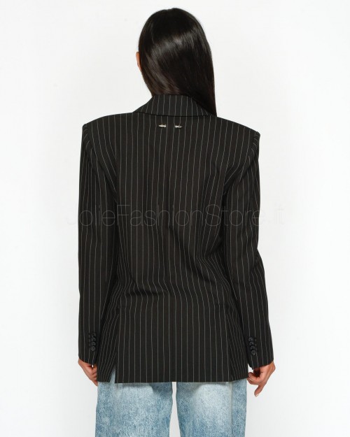 Patrizia Pepe One Button Pinstripe Jacket Black Stripes  8S0494 A457 F1OO