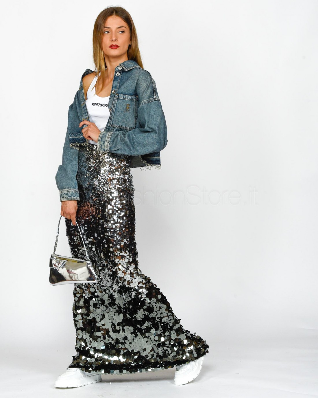 Patrizia Pepe SKIRT/SKIRT Degradà Sequins  8G0409 A468 YA20