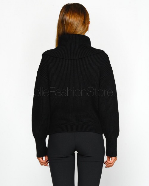 Elisabetta Franchi Cardigan in Lana Costa Inglese in Maglia Nero  JK04T46E2 110