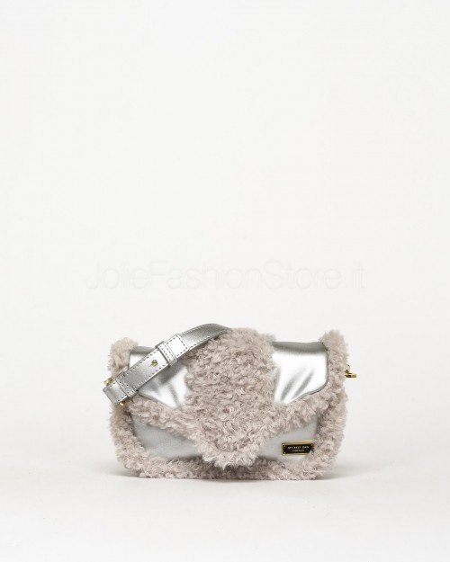 My Best Bag Mini Yaya Fur Silver Bag  MYB 8114 SILVER