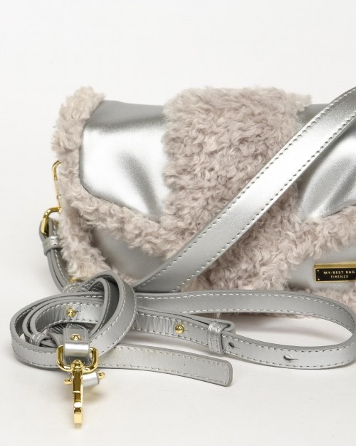 My Best Bag Borsa Mini Yaya Fur Silver  MYB 8114 SILVER