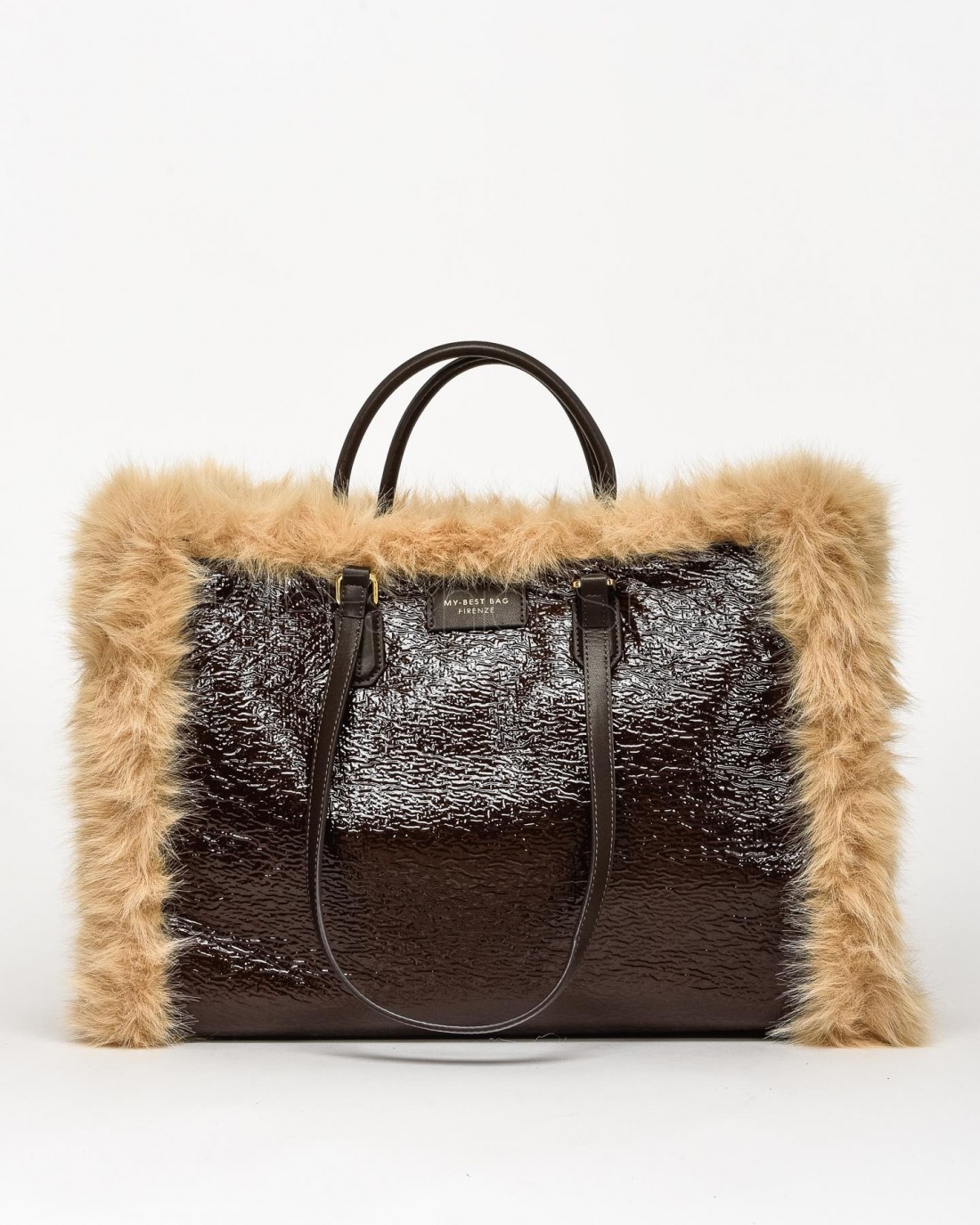 My Best Bag Borsa a Mano Atena Fur Reversibile Chocolate  MYB 8109 CHOCOLATE