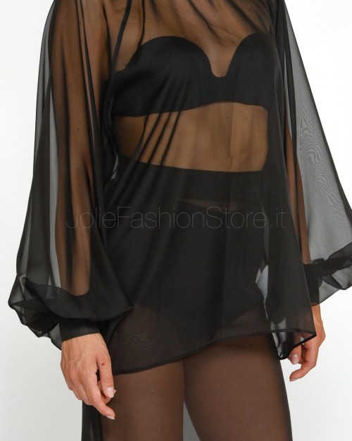 Actualee Camicia in Tulle Nera  13165 BLACK