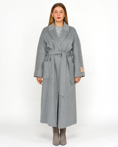 Solo Tre Cappotto Grigio in Misto Lana e Cachemire  M1S0071 SU 91S