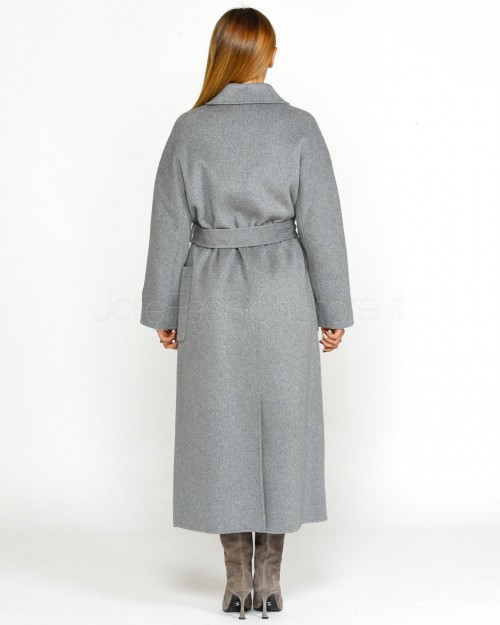 Solo Tre Cappotto Grigio in Misto Lana e Cachemire  M1S0071 SU 91S