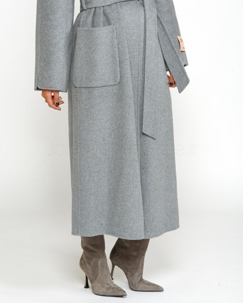 Solo Tre Cappotto Grigio in Misto Lana e Cachemire  M1S0071 SU 91S