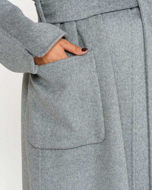 Solo Tre Cappotto Grigio in Misto Lana e Cachemire  M1S0071 SU 91S