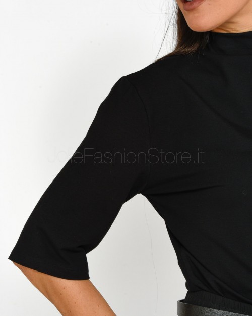 Pinko CAR KNIT JERSEY FLUID BLACK LIMOUSINE  104167 A1DE Z99