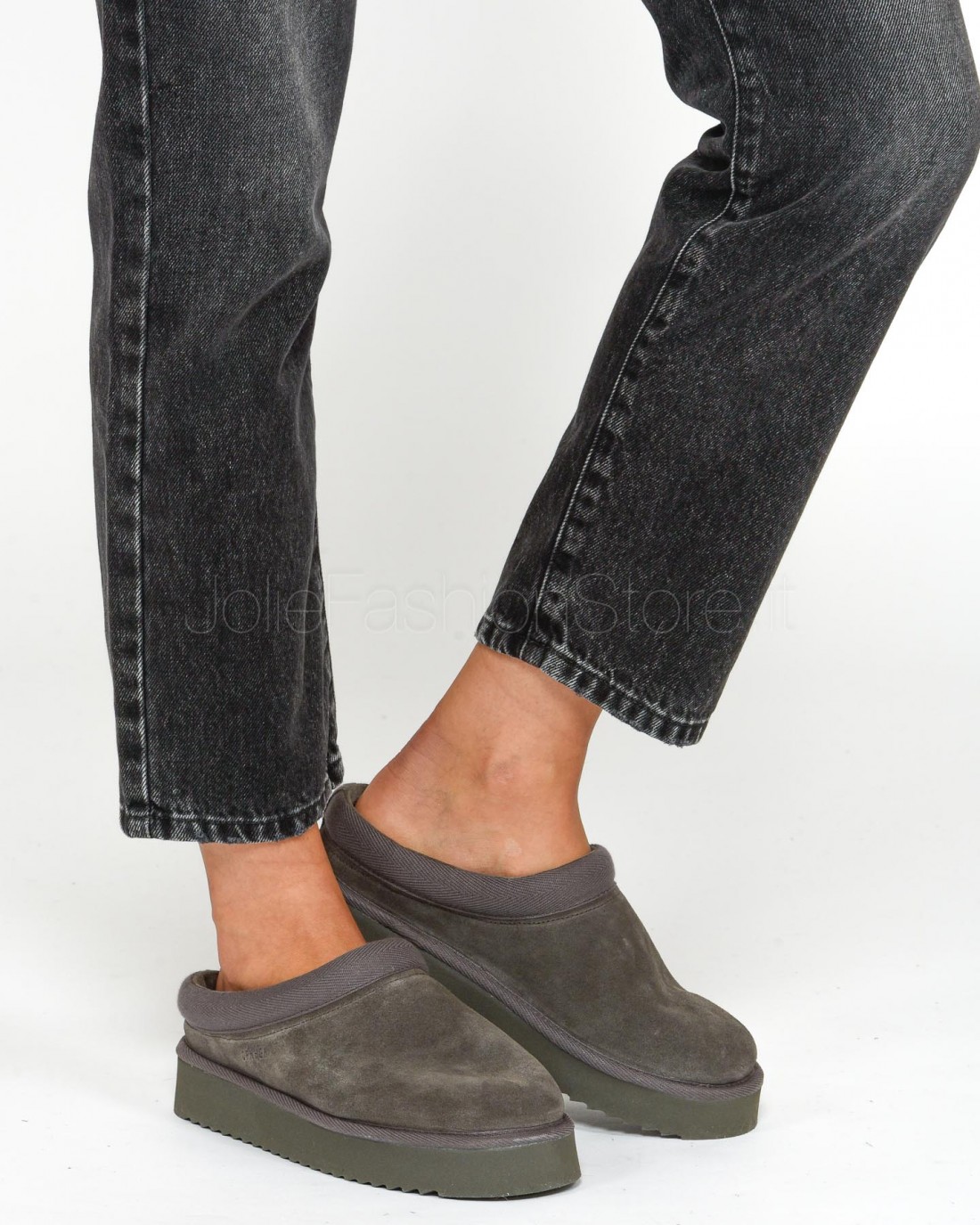 Copenhagen Slipper Suede Grey  CPH 249 OFF BLACK