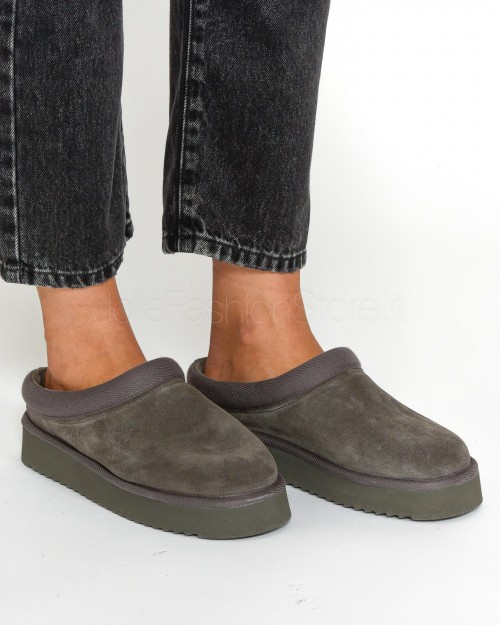 Copenhagen Slipper Suede Grey  CPH 249 OFF BLACK