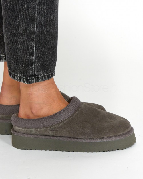 Copenhagen Slipper Suede Grey  CPH 249 OFF BLACK