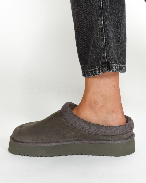 Copenhagen Slipper Suede Grey  CPH 249 OFF BLACK