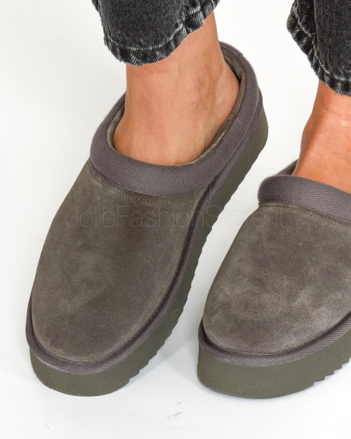 Copenhagen Slipper Suede Grey  CPH 249 OFF BLACK