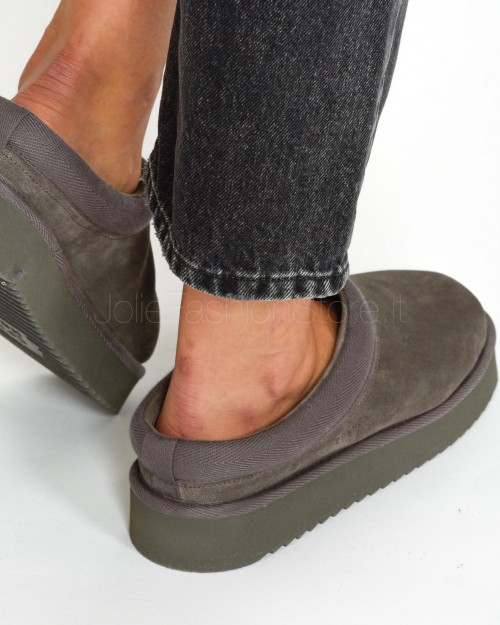 Copenhagen Slipper Suede Grey  CPH 249 OFF BLACK