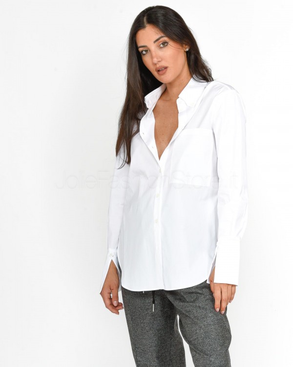 Patrizia Pepe Camicia con Taschino Bianco Ottico  8C0722 A4XB W103