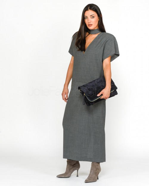 Solo Tre Midi Dress Half Sleeve Anthracite