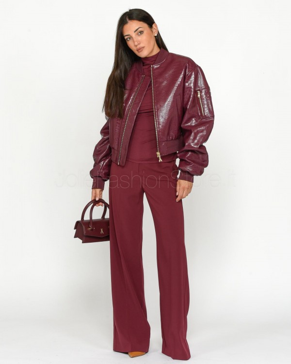 Patrizia Pepe Bomber Imbottito in Ecopelle Plum Elixir  8O0136 E050 M511