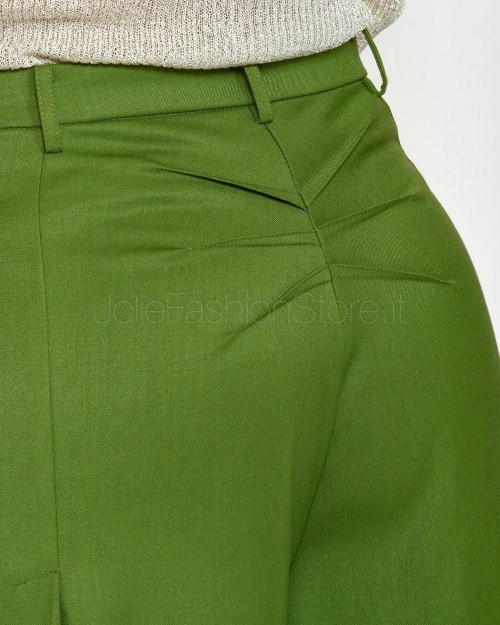 Patrizia Pepe Pantaloni Palazzo in Flanella Green Garden  8P0615 A106 G163