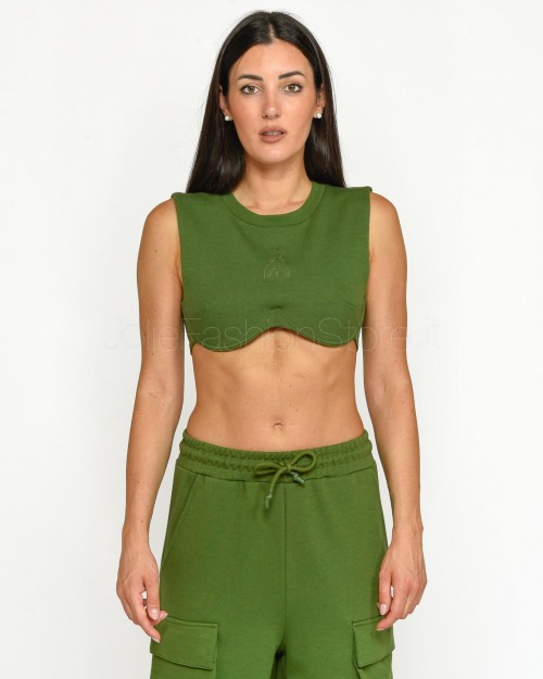 Patrizia Pepe Top Crop in Felpa Green Garden  8M1646 J219 G590