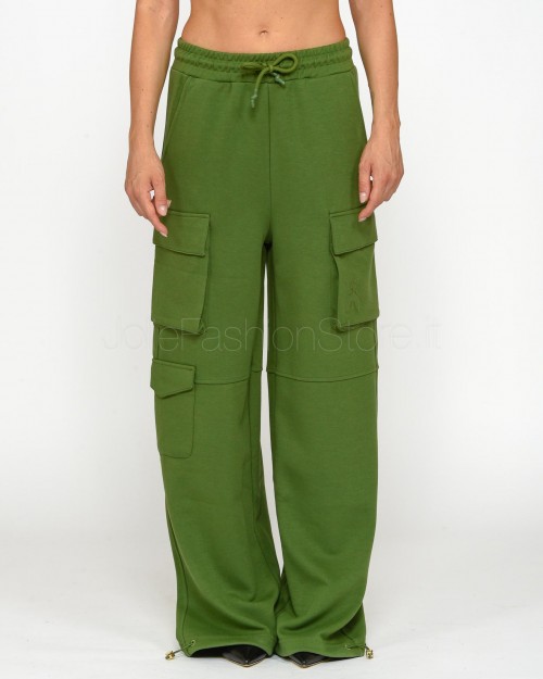 Patrizia Pepe Pantaloni Cargo in Felpa Green Garden  8P0617 J219 G590