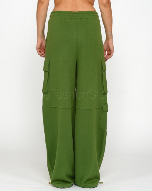 Patrizia Pepe Pantaloni Cargo in Felpa Green Garden  8P0617 J219 G590