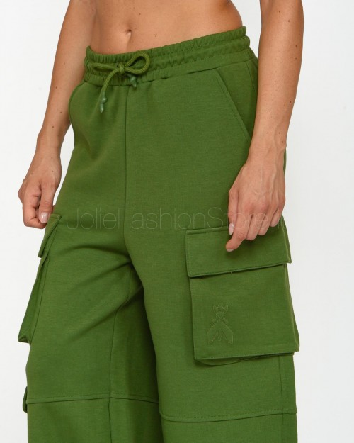 Patrizia Pepe Pantaloni Cargo in Felpa Green Garden  8P0617 J219 G590