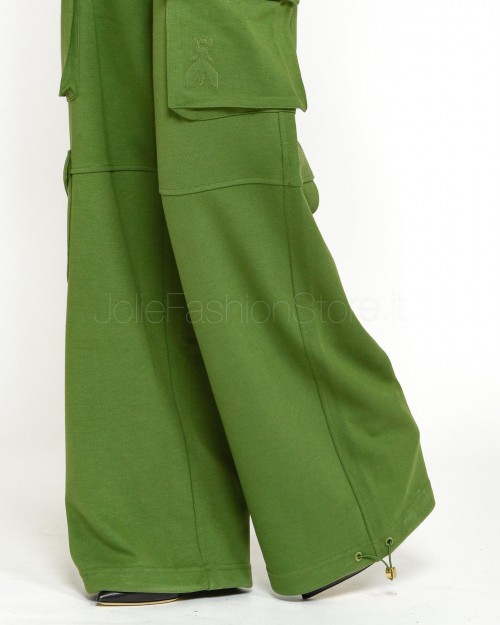 Patrizia Pepe Pantaloni Cargo in Felpa Green Garden  8P0617 J219 G590