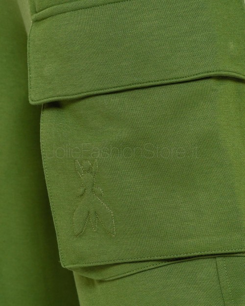 Patrizia Pepe Pantaloni Cargo in Felpa Green Garden  8P0617 J219 G590