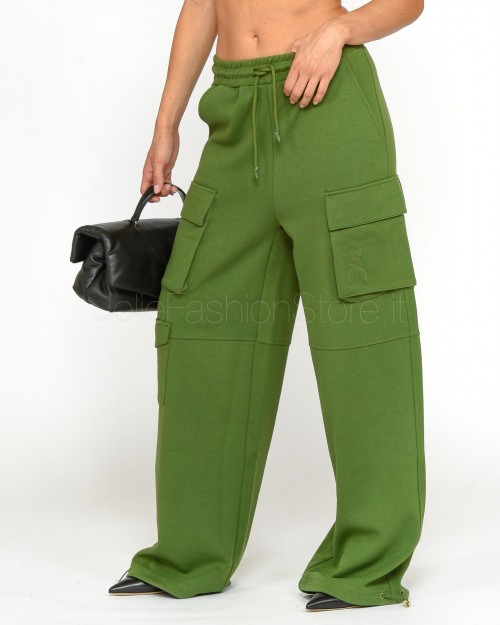 Patrizia Pepe Pantaloni Cargo in Felpa Green Garden